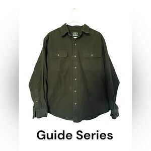 Guide Series Men’s Button Up Shirt Size S Green 100% Cotton Workwear Outdoor